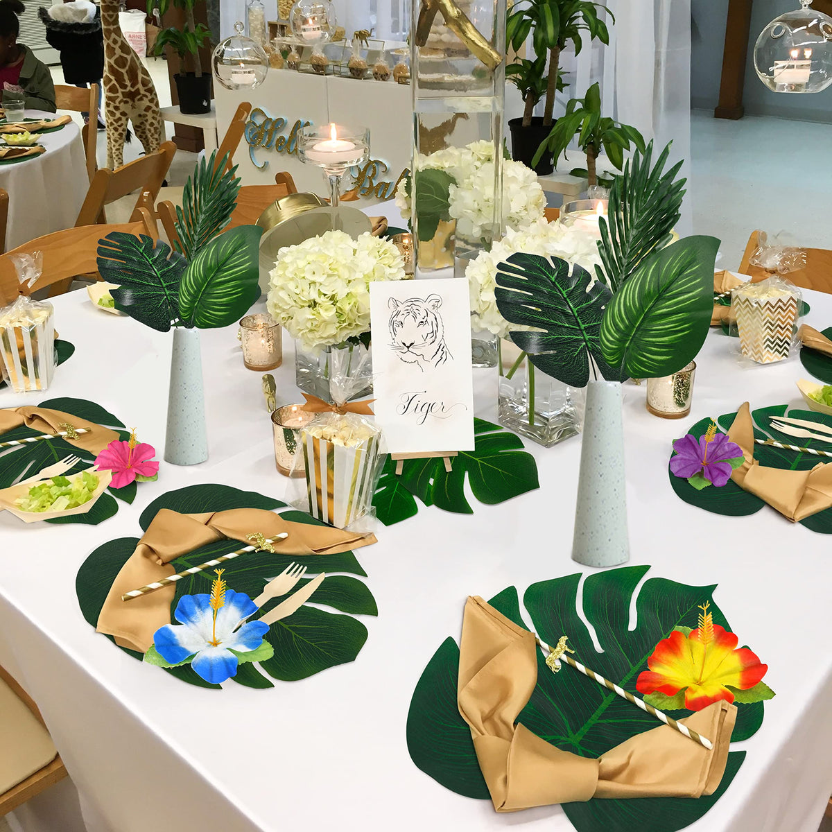 Moon Boat seven types artificial leaves offer varied textures for tropical displays