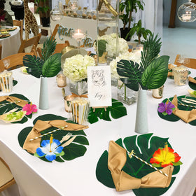 Moon Boat seven types artificial leaves offer varied textures for tropical displays
