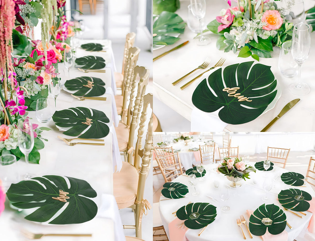 Moon Boat small palm leaves add delicate table texture