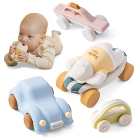Moonkie classic car: soft bite-friendly teether for safe baby play.