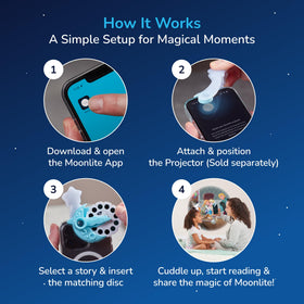 Moonlite app with sound effects and music deepens immersion.