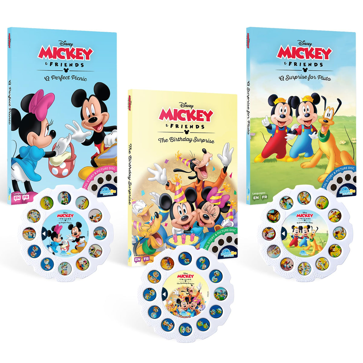 Moonlite Mickey Birthday Surprise projection boosts bedtime engagement with colorful storytelling.