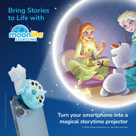 Moonlite vibrant story images brighten walls for read-aloud.