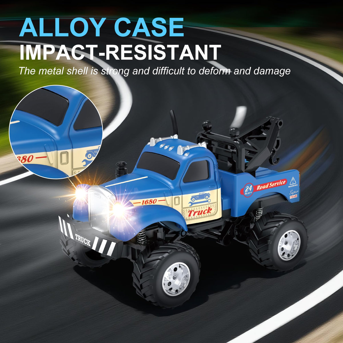 MOONTOY durable alloy shell protects the mini truck during play