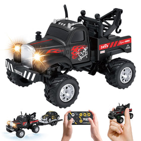 MOONTOY pocket RC truck with LED lights for indoor and outdoor fun