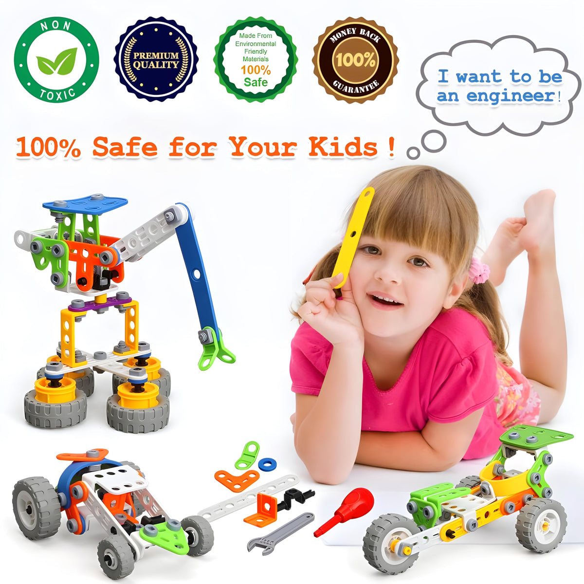 MOONTOY 11-in-1 robot model supports planning, sequencing, and creative play