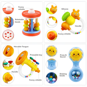 MOONTOY fish rattle teether promotes auditory delight during baby play