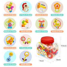 MOONTOY compact storage box keeps 12 rattles organized