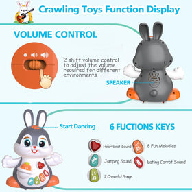 MOONTOY Easter toy has bump & go wheels that navigate safely around clutter.