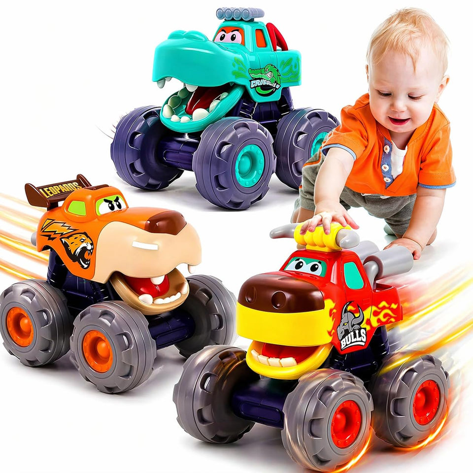 MOONTOY Leopard pull-back truck boosts active play for toddlers