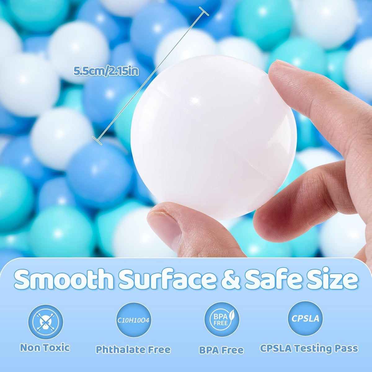MoonxHome BPA-free PE plastic ball pit balls for safe color play
