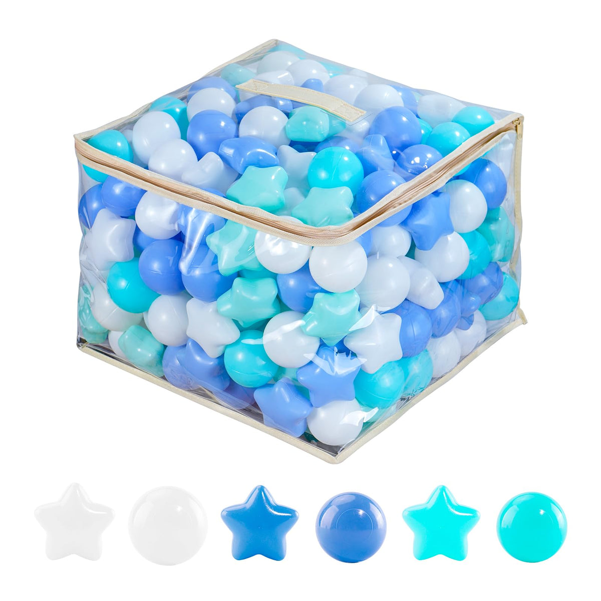 MoonxHome star ball pit balls in bright colors for safe imaginative play.
