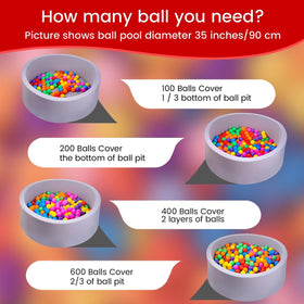MoonxHome 2.15-inch balls fit play tents and ball pits for kids