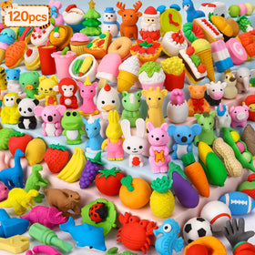 Moosia animal pencil erasers pack featuring bright animals for quick corrections