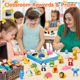 Moosia desk pet erasers with varied designs boost imaginative desk-time activities.