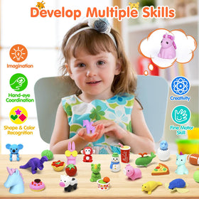 Moosia kawaii erasers animals captivate kids during art and study sessions