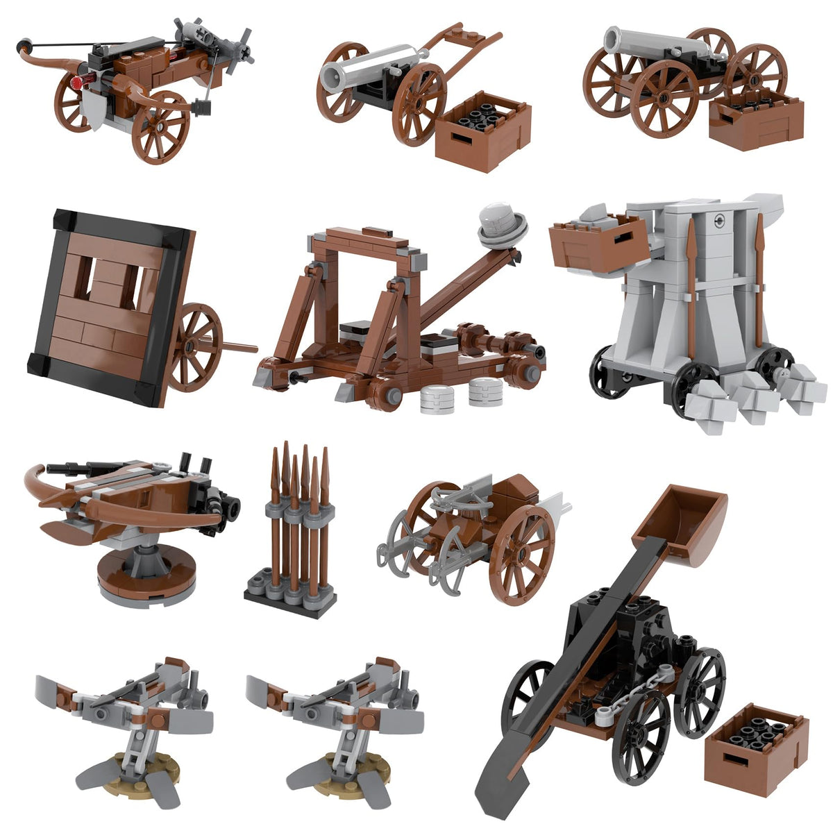 MOOXI 564Pcs cannon build for immersive siege play.