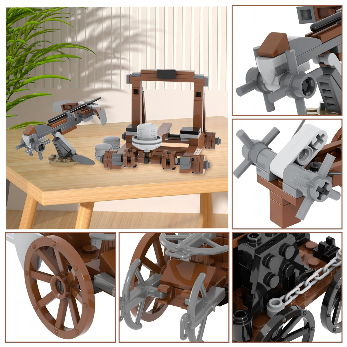 MOOXI 564Pcs catapult build for dynamic defense scenes.