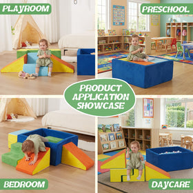 MOOZHEALTH colorful ball pit with blocks for imaginative play