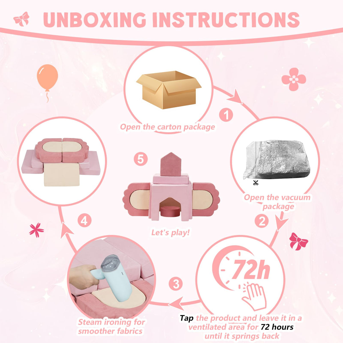 MOOZHEALTH light pink arched doorway for pretend play.