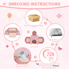 MOOZHEALTH light pink arched doorway for pretend play.