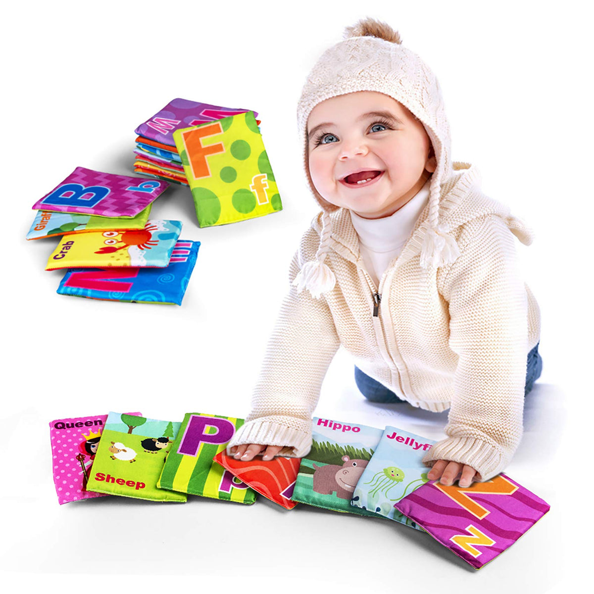 MoraBaby alphabet cards with letters and pictures to support word recognition for toddlers