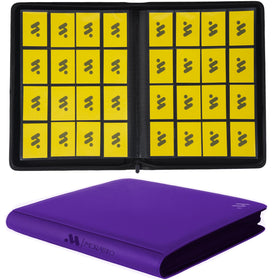 MORABTO Card Binder dark purple front cover provides sturdy protection for cards on the go.