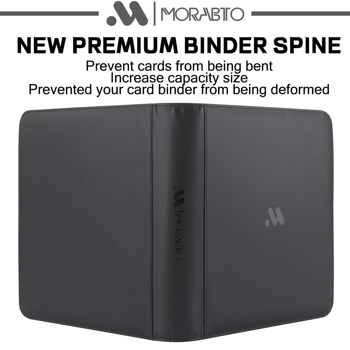 MORABTO card binder stacked with others for display.
