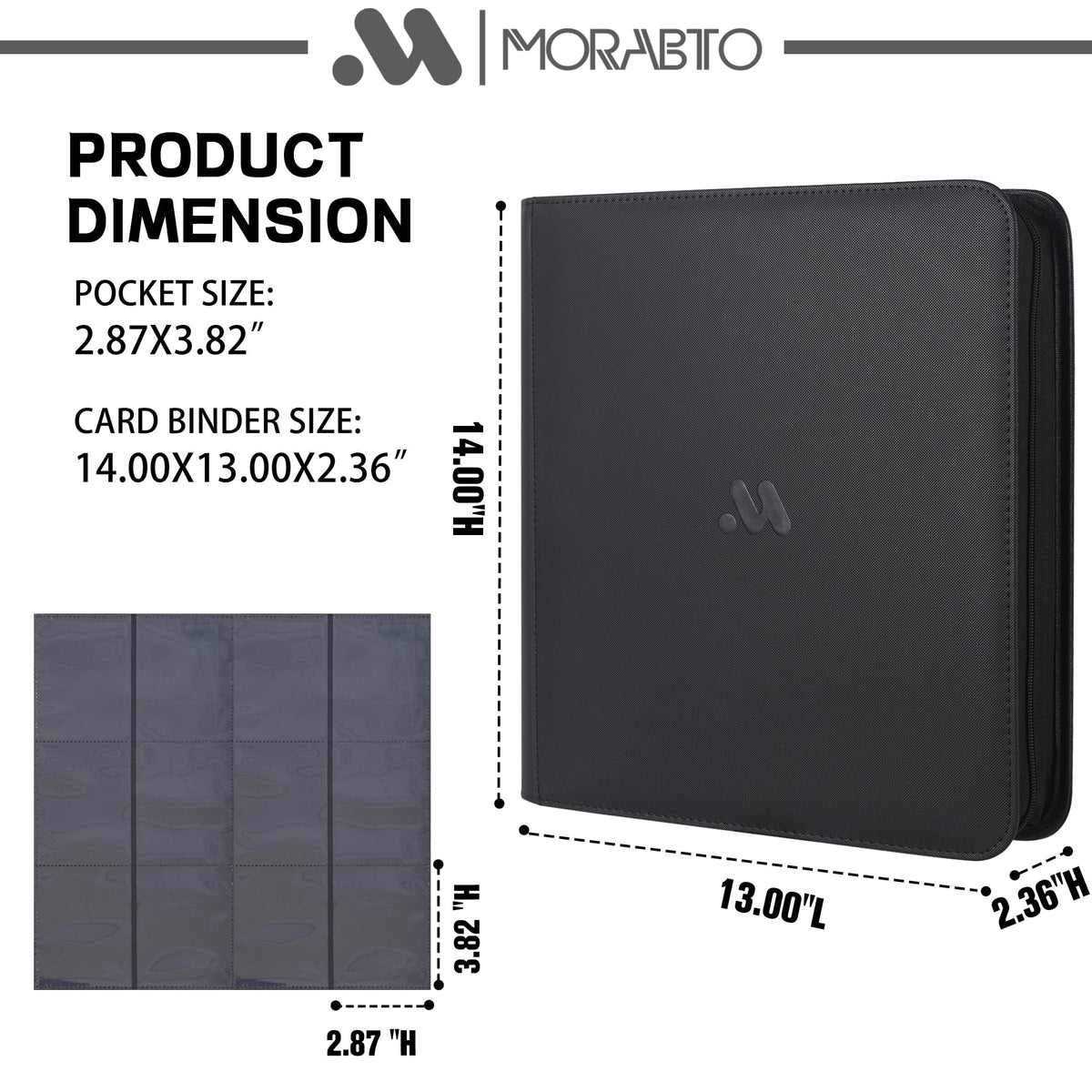 MORABTO Card Binder with zipper closed protecting up to 1200 cards.