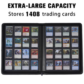 MORABTO Card Binder with zipper closure keeps cards secure during travel.