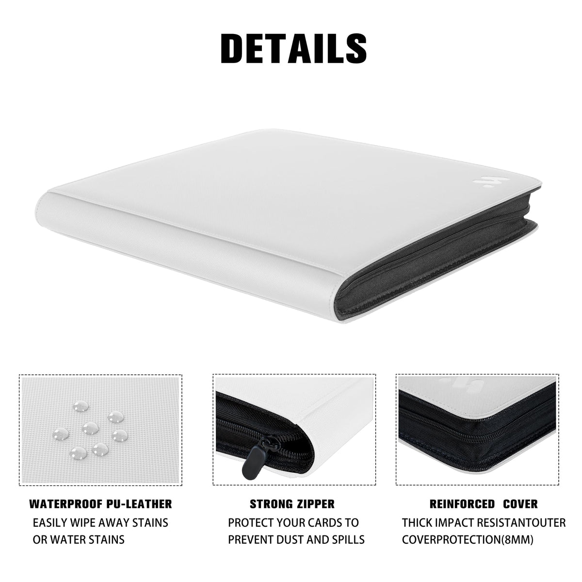 MORABTO Premium binder zipper closure prevents card loss.