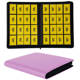 MORABTO Premium 1000+ Pockets Card Binder front cover in pink-purple for stylish storage.
