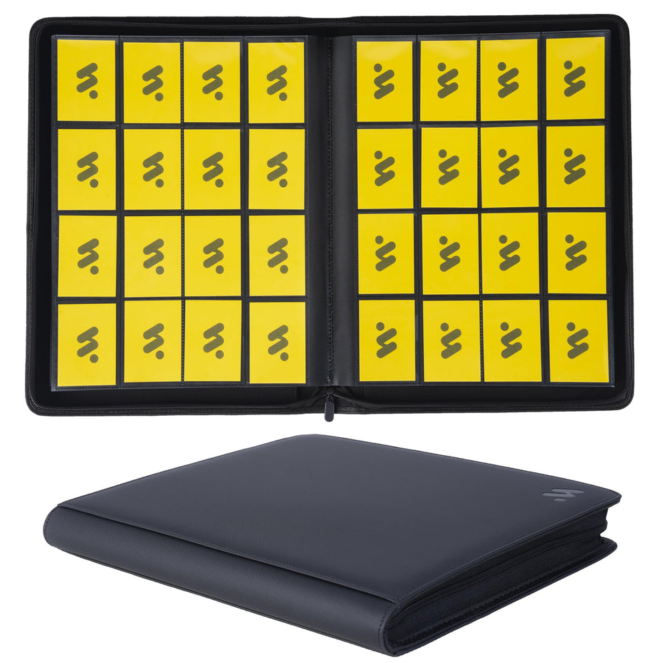 MORABTO Premium binder front cover in durable black PU leather for long-lasting storage.
