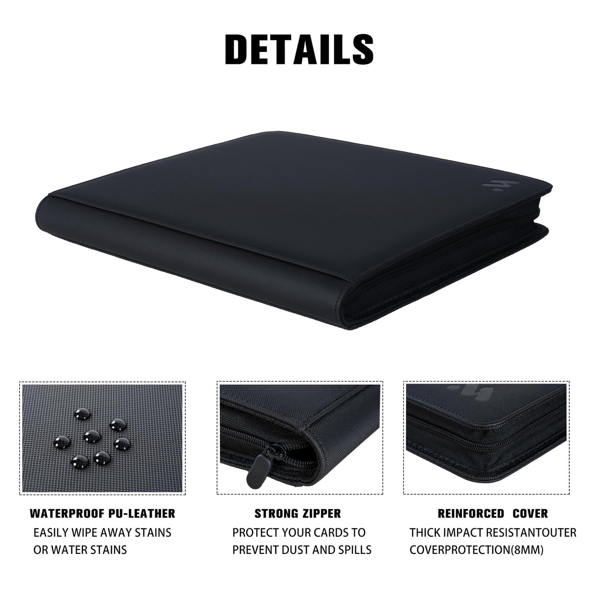 MORABTO Premium binder on table ideal for organizing MTG and sports cards.