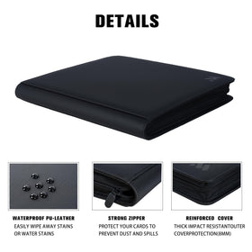 MORABTO Premium binder on table ideal for organizing MTG and sports cards.