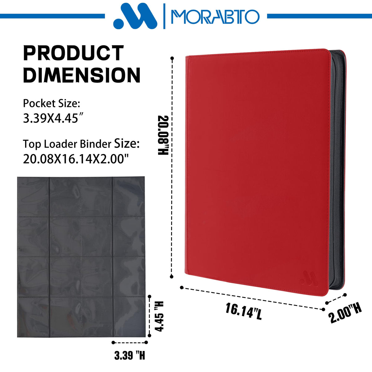 MORABTO binder side-loading design facilitating easy card insertion and protection