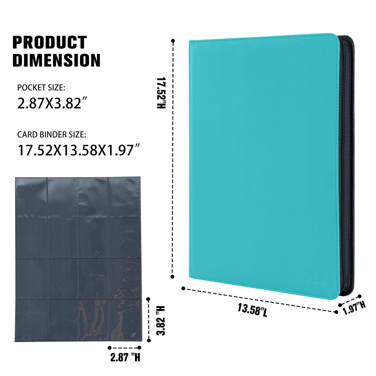 MORABTO Teal binder close-up highlighting durable construction.