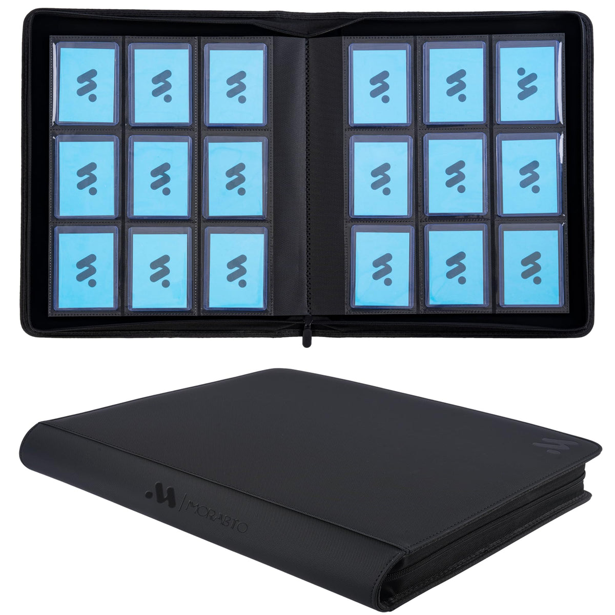 MORABTO 324-capacity top loader binder keeps cards neatly organized.
