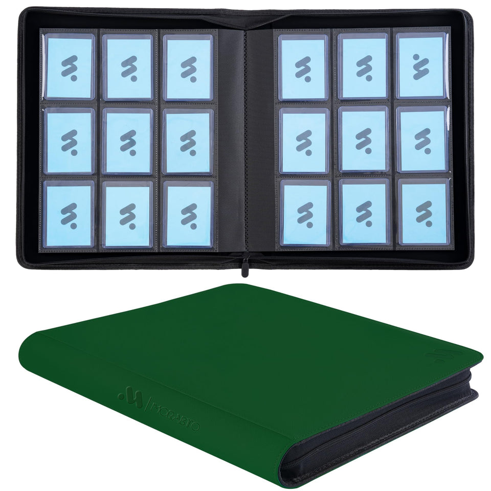 MORABTO Top Loader Binder front cover with durable green exterior.