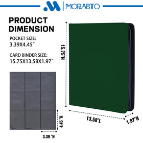 MORABTO binder interior pages show 18 double-sided sleeves.