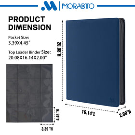 MORABTO Top Loader Binder inside pages show 16-pocket per page organization.