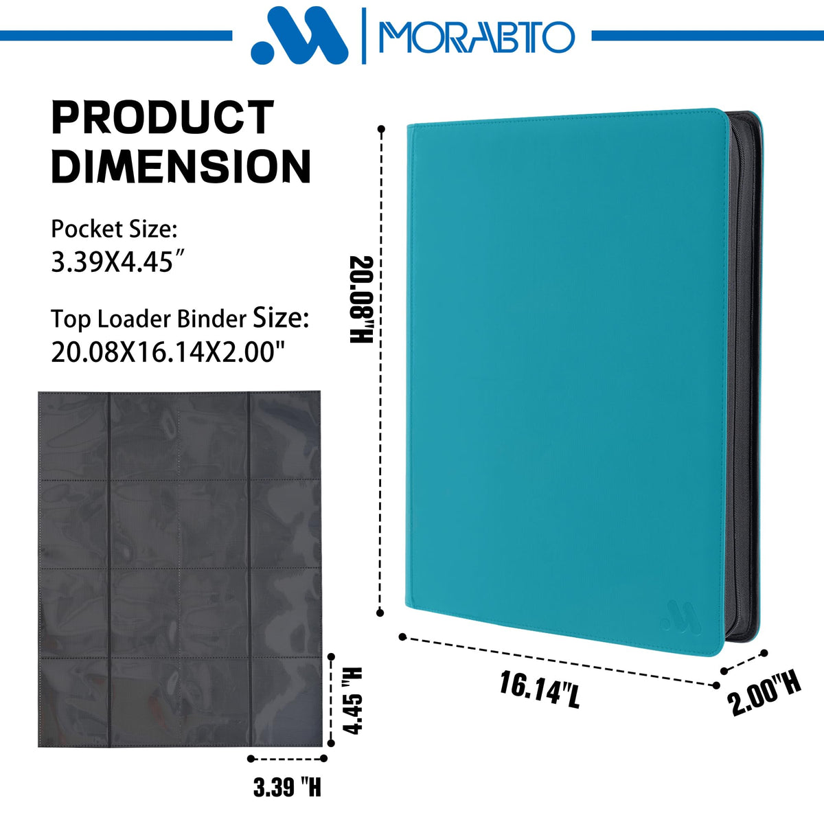 MORABTO binder side-insert design for easy card placement and protection