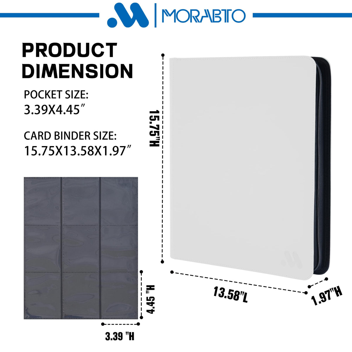 MORABTO binder demonstrates side-loading for secure card insertion.