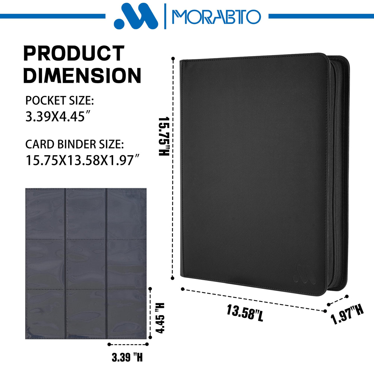 MORABTO closed zipper keeps cards secure during transport.