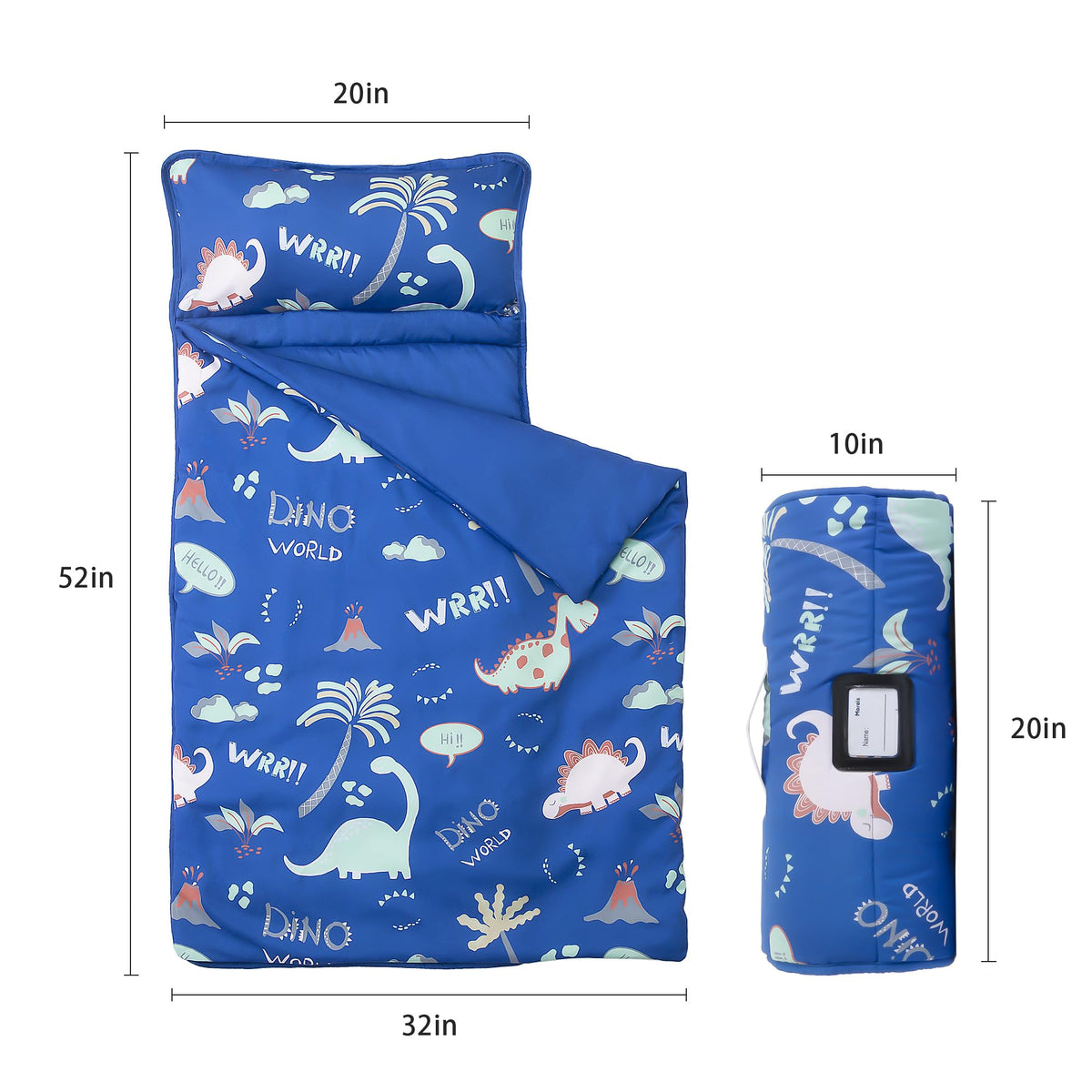 MORAIS nap mat folded with strap, easy to carry for daycare.