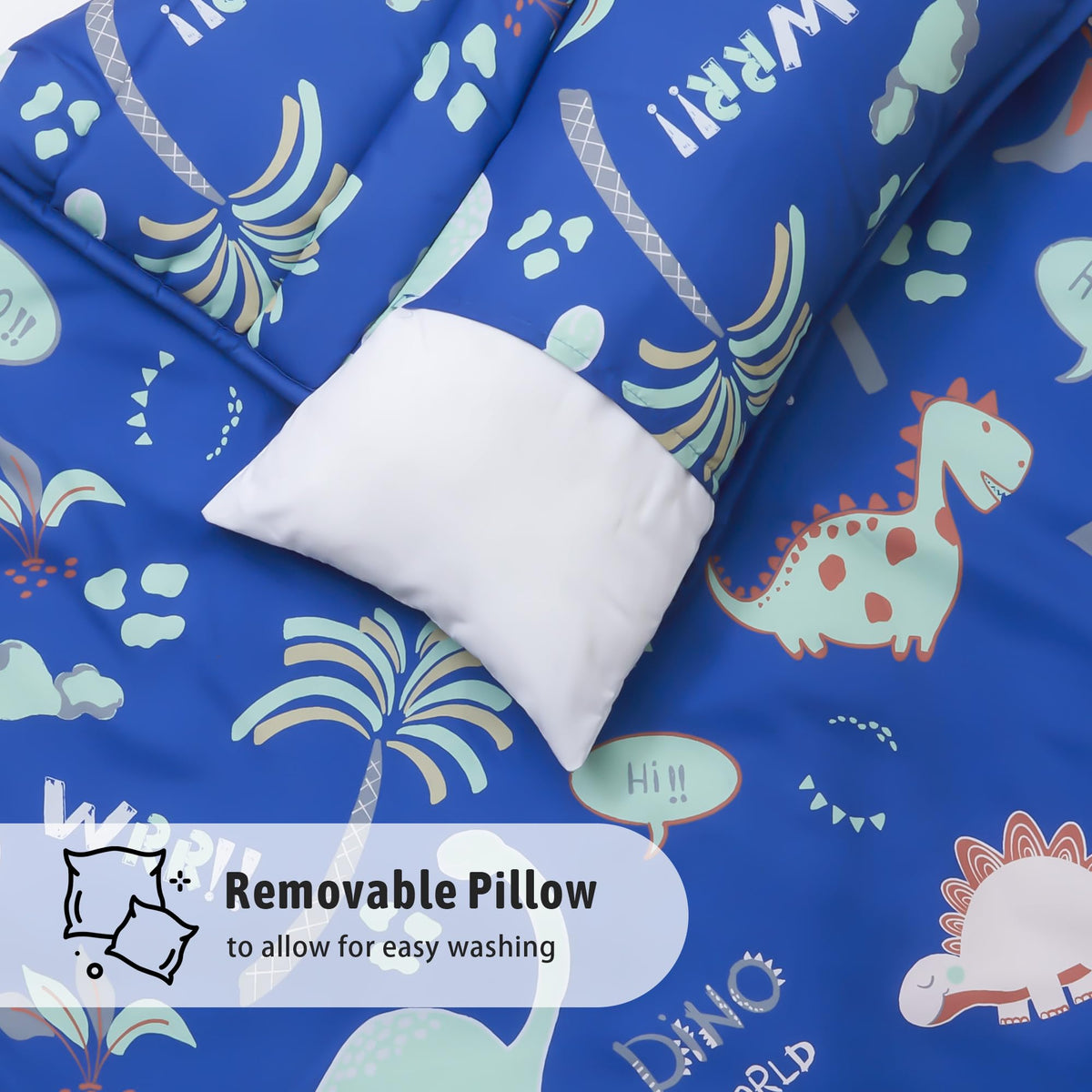 MORAIS nap mat with dinosaur and unicorn patterns for kids.