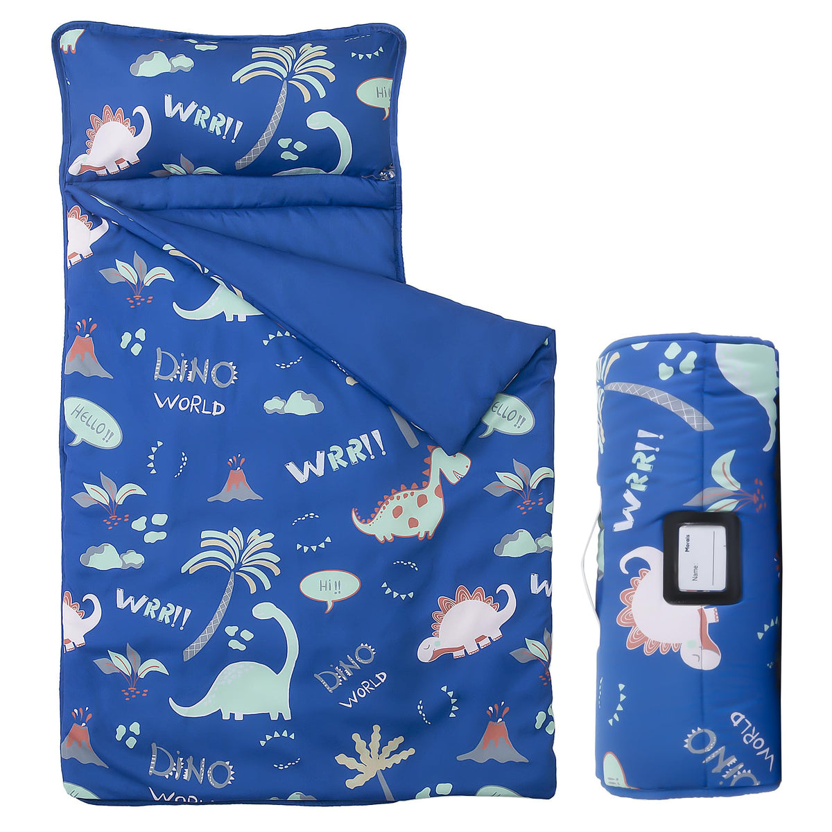 MORAIS nap mat with pillow and blanket, comfortable for preschool naps and travel.