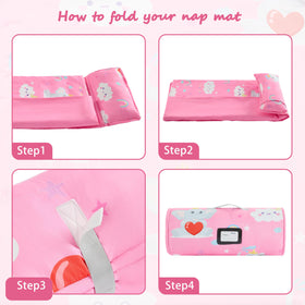 MORAIS nap mat removable pillow for quick cleaning and customization.