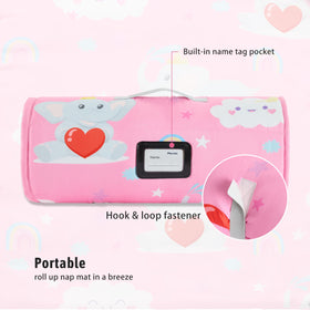 MORAIS nap mat strap and handle for easy carrying to school.