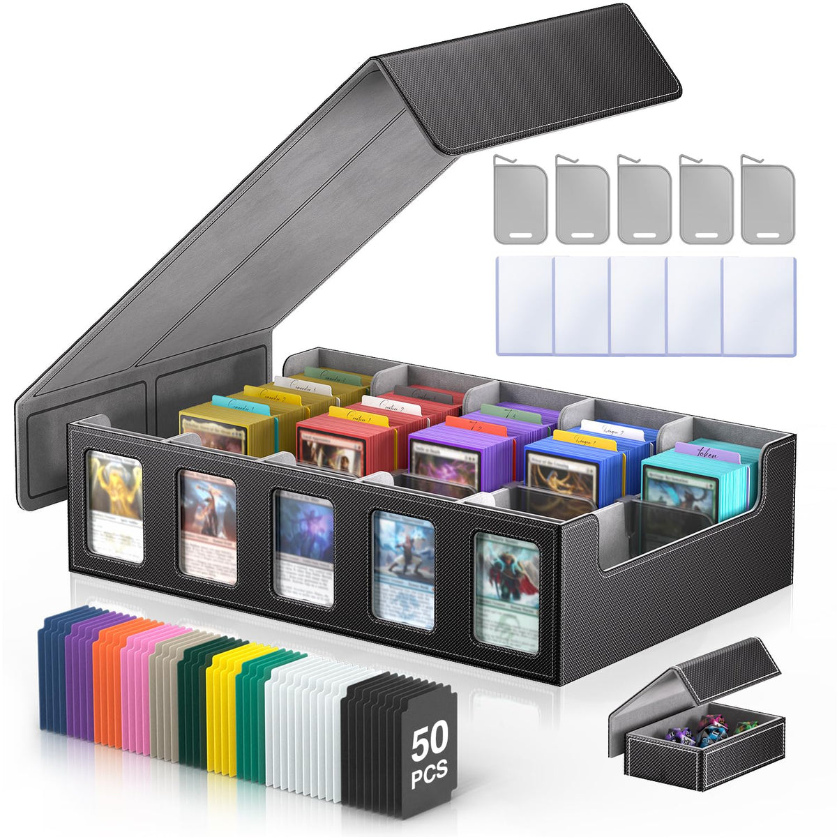 MORCCO 5-row storage box display-setup for MTG cards and collections.